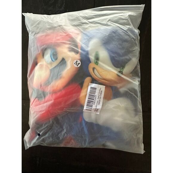 Super Mario & Sonic Hooded Sweatshirt kids size medium 8-10 - Picture 2 of 6